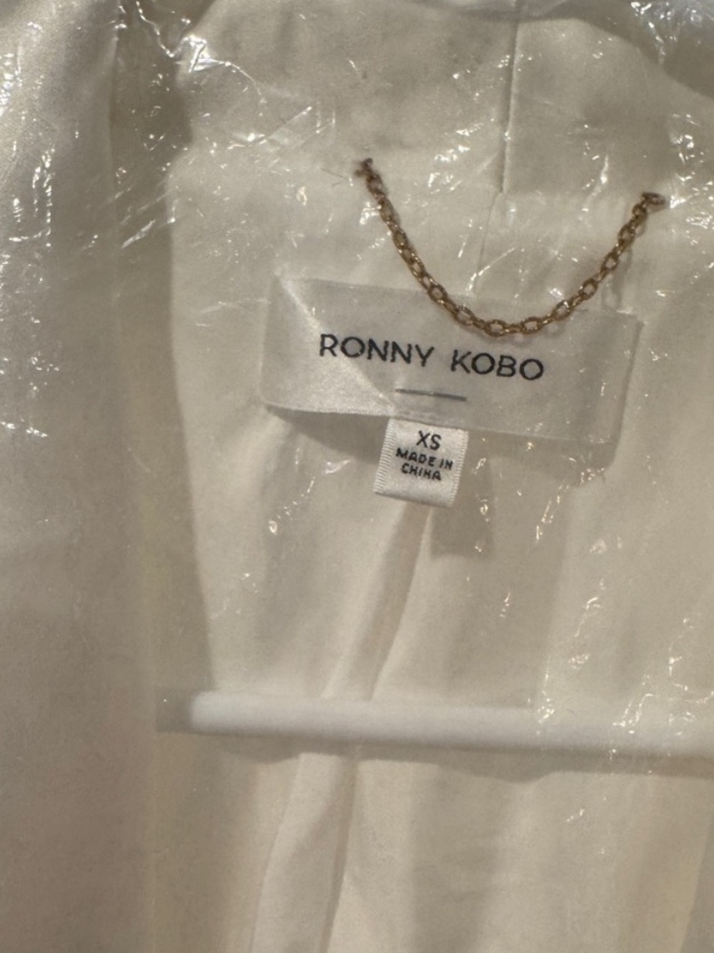 Ronny Kobo Collection Ivory Satin-Trim Blazer - Picture 4 of 5